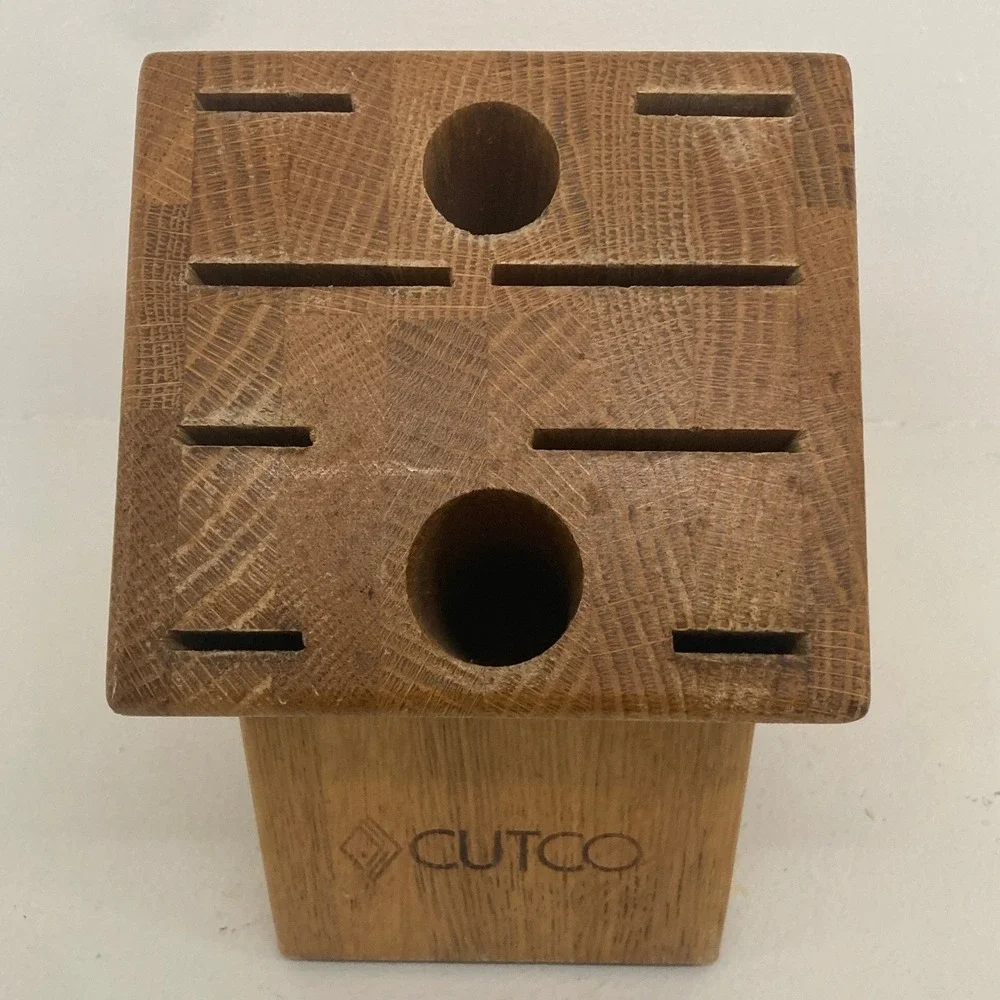 VTG CUTCO Honey Oak Solid Wood 10 Slot Homemaker Knife Block USA Made Cookware